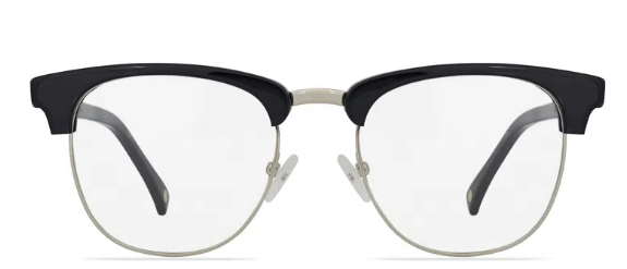 Armação de óculos browline com lentes de grau e aro preto