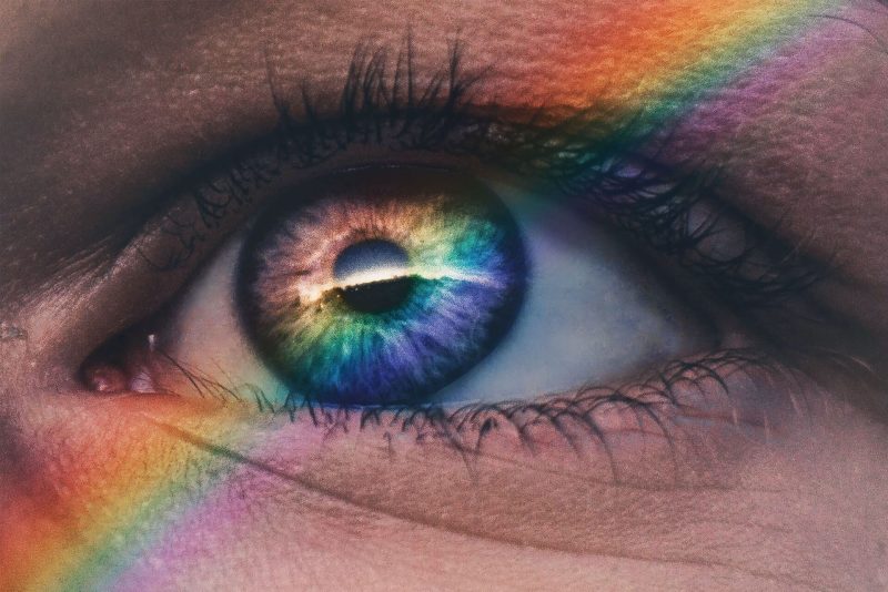 Cores de olhos mais raras com arco-íris